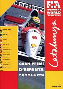 1993-05-09 | Gran Premio De Espana | Barcelona | Formula 1 Event Artworks | formula 1 event artwork | formula 1 programme cover | formula 1 poster | carsten riede