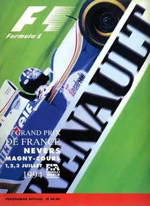 1994-07-03 | Grand Prix De France | Magny-Cours | Formula 1 Event Artworks | formula 1 event artwork | formula 1 programme cover | formula 1 poster | carsten riede