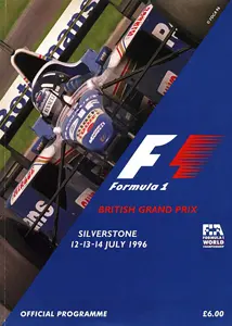 1996-07-14 | British Grand Prix | Silverstone | Formula 1 Event Artworks | formula 1 event artwork | formula 1 programme cover | formula 1 poster | carsten riede