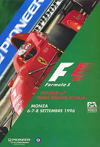 1996-09-08 | Gran Premio D`Italia | Monza | Formula 1 Event Artworks | formula 1 event artwork | formula 1 programme cover | formula 1 poster | carsten riede