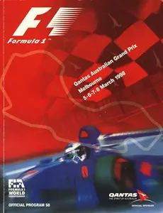 1998-03-08 | Australian Grand Prix | Melbourne | Formula 1 Event Artworks | formula 1 event artwork | formula 1 programme cover | formula 1 poster | carsten riede