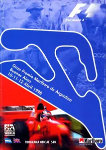 1998-04-12 | Gran Premio De La Republica Argentina | Buenos Aires | Formula 1 Event Artworks | formula 1 event artwork | formula 1 programme cover | formula 1 poster | carsten riede