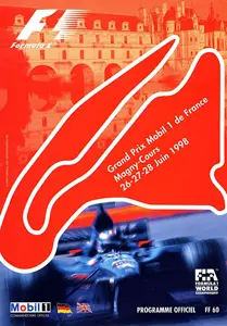1998-06-28 | Grand Prix De France | Magny-Cours | Formula 1 Event Artworks | formula 1 event artwork | formula 1 programme cover | formula 1 poster | carsten riede