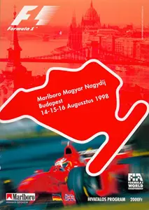 1998-08-16 | Magyar Nagydij | Budapest | Formula 1 Event Artworks | formula 1 event artwork | formula 1 programme cover | formula 1 poster | carsten riede