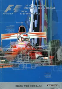 2000-04-09 | Gran Premio Di San Marino | Imola | Formula 1 Event Artworks | formula 1 event artwork | formula 1 programme cover | formula 1 poster | carsten riede