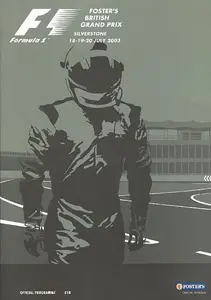 2003-07-20 | British Grand Prix | Silverstone | Formula 1 Event Artworks | formula 1 event artwork | formula 1 programme cover | formula 1 poster | carsten riede