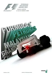 2008-03-23 | Malaysian Grand Prix | Sepang | Formula 1 Event Artworks | formula 1 event artwork | formula 1 programme cover | formula 1 poster | carsten riede